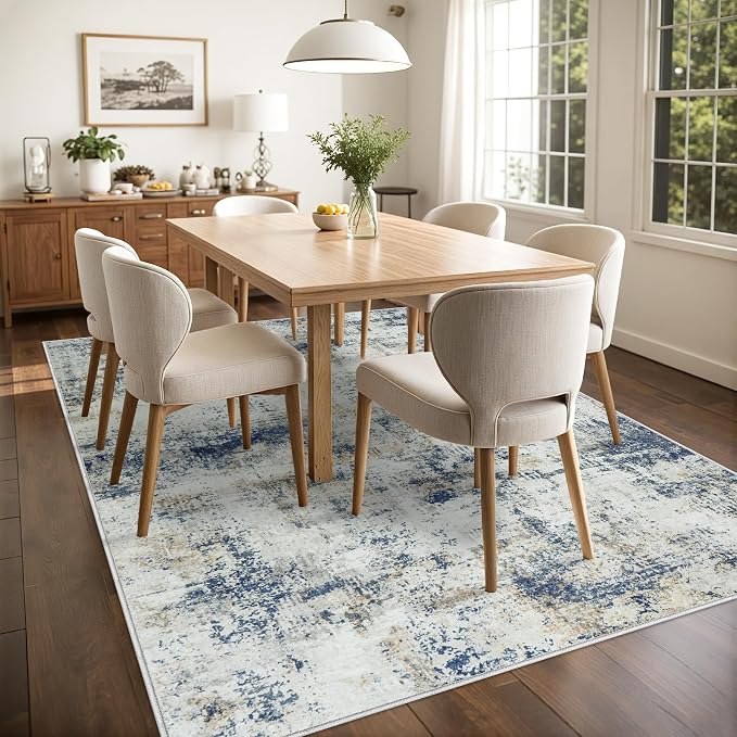8x10 Area Rugs for Living Room Bedroom: Abstract Washable Rug - Image 3