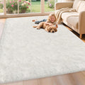 Fluffy White Area Rug for Living Room Bedroom Large Plush Area Rug 6x9 Shag by TENNOLA