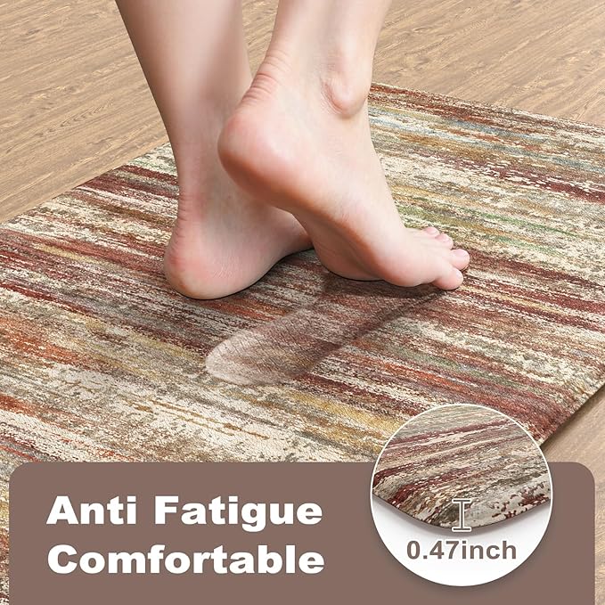 KIMODE Anti Fatigue Kitchen Mats, Farmhouse Kitchen Rugs Sets of 2, Non Slip - Image 2