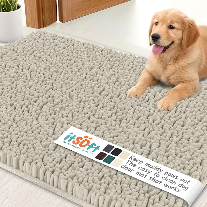 Dog Rugs for Muddy Paws 22x14 | Cleaner Mud Free Floors | Muddy Dogs Mats for by ITSOFT