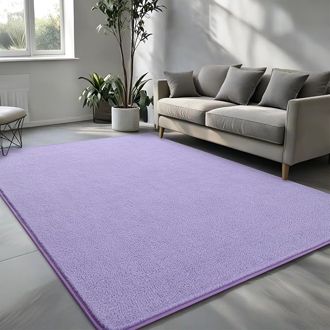 Pettop 5x7 ft Purple Area Rugs for Bedroom Living Room, Washable Memory Foam - Image 2