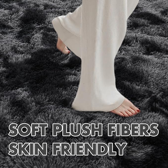 4x6 Ft Shag Rugs for Bedroom Living Room, Tie-Dyed Ultra Soft Fluffy Furry Area - Image 4