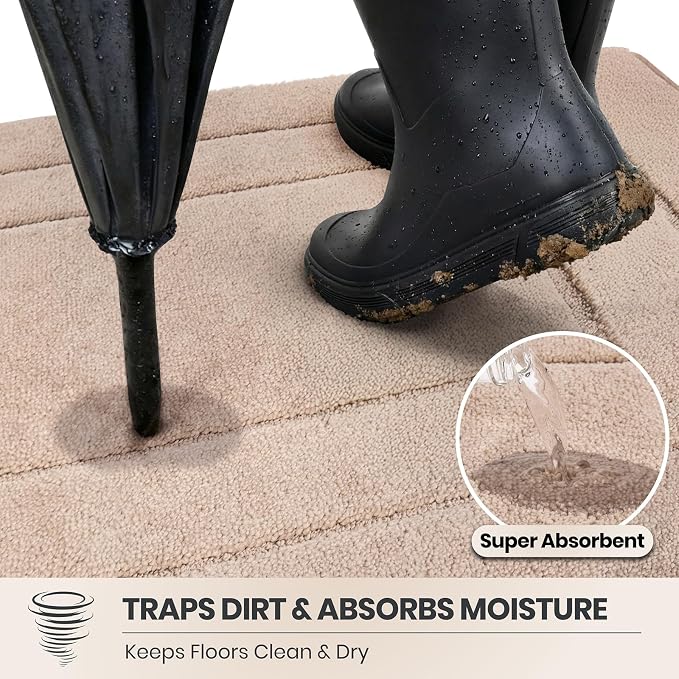 PURRUGS Dirt Trapping Door Mat 24" x 35.5", Non-Slip/Skid Machine Washable - Image 2