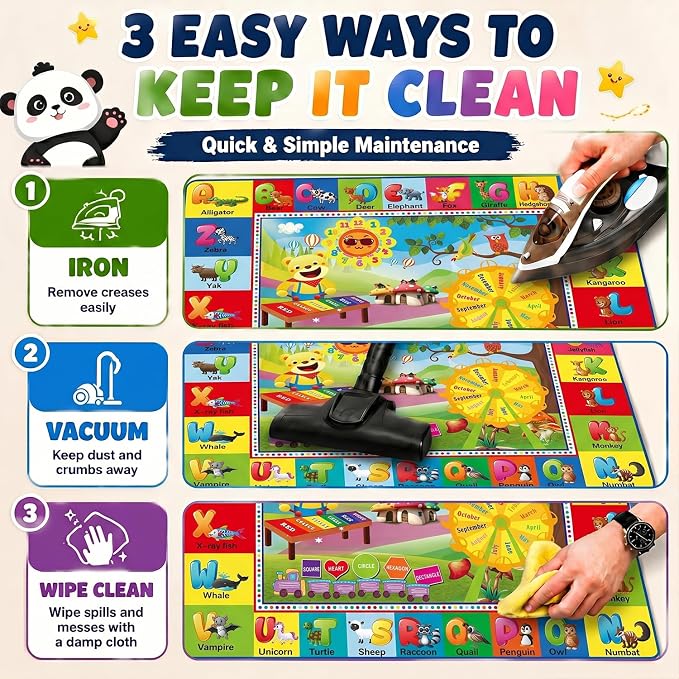 ABC Kids Play Rug, Non-Slip Classroom Carpet, soft low-pile surface, non-slip - Image 7