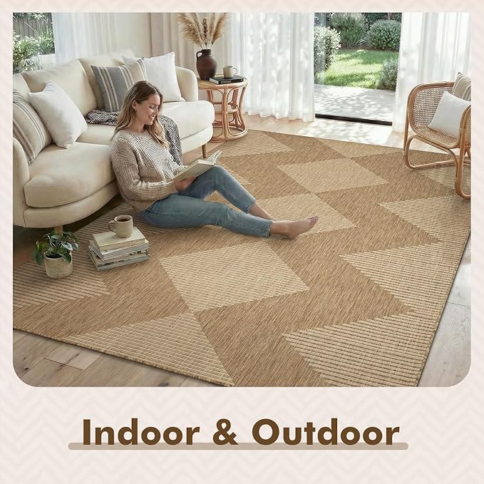 MontVoo-Outdoor Rug Carpet Patio Rug 4x6 ft Polypropylene Indoor Outdoor Rugs - Image 3