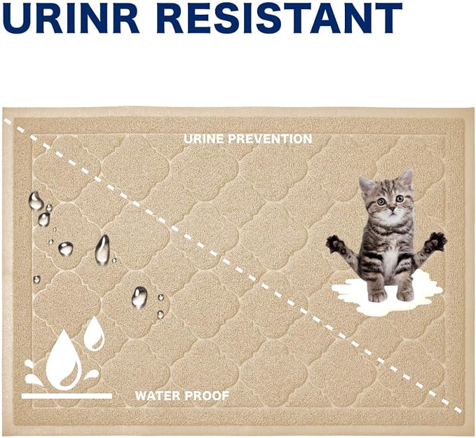 WePet Cat Litter Box Mat, Kitty Premium PVC Pad, Durable Trapping Rug, - Image 5