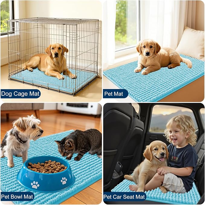 OLANLY Dog Door Mat for Muddy Paws 24x16, Ultra Absorbent Chenille Mud Doormat - Image 7