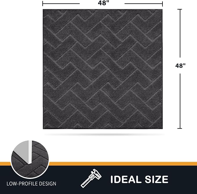 PURRUGS Dirt Trapping Door Mat 48" x 48", Non-Slip Machine Washable Entry Rug - Image 2