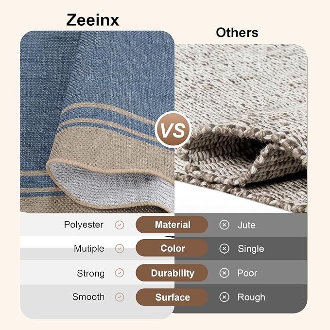 5x7 Scalloped Rug Easy Jute Washable Outdoor Patio Rug - Image 5
