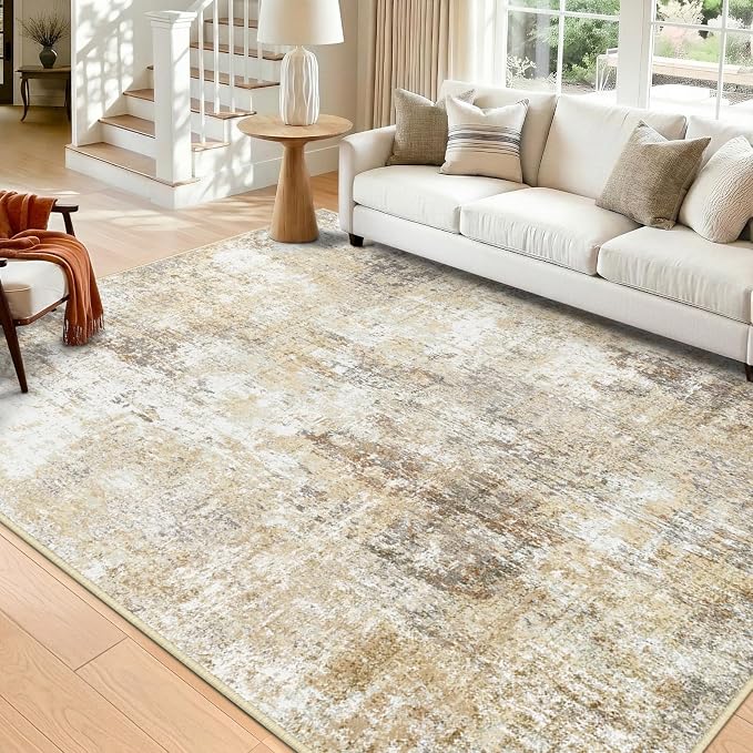 RELEANY Washable Area Rugs 9'x12' Non-Slip Modern Abstract Soft - Image 8