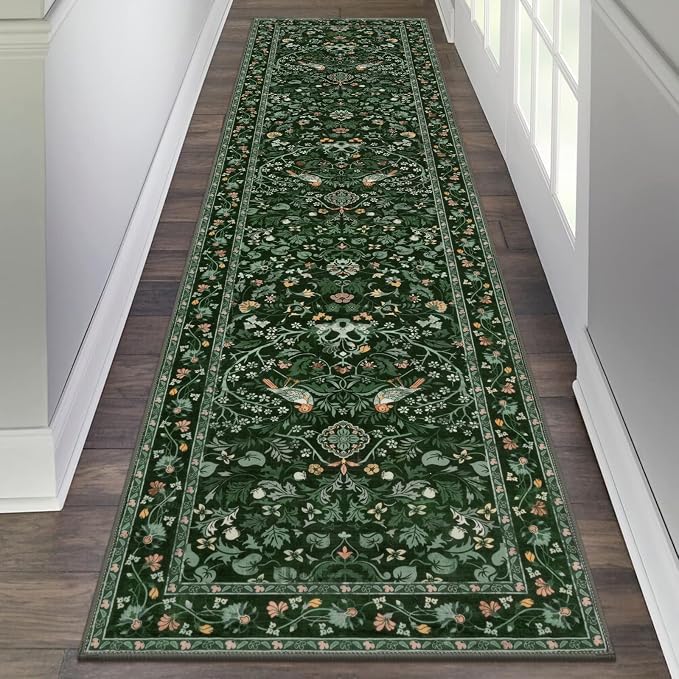 HEBE Washable Hallway Runner Rug 2'x 8' Non Slip Kitchen Rugs Runner, Low Pile by HEBE