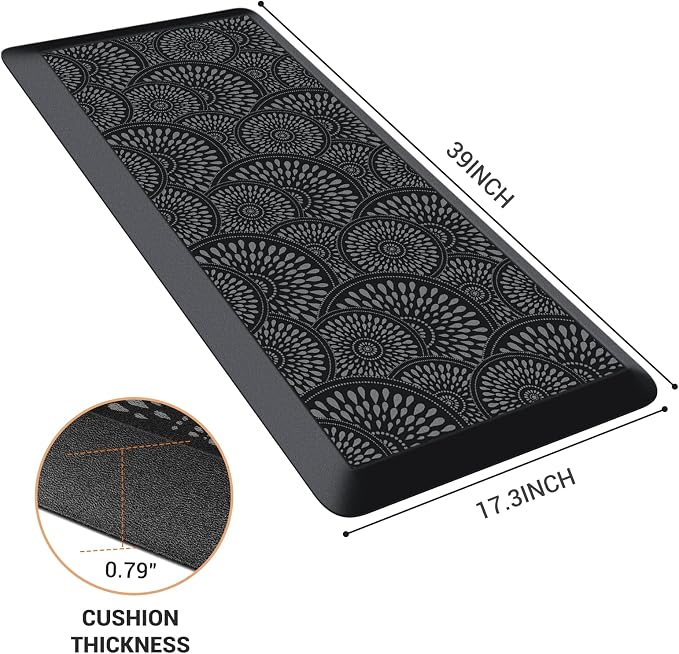 Mattitude 4/5 Inch Kitchen Mat, 17.3x39in Heavy Duty Ergonomic Comfort Foam - Image 2