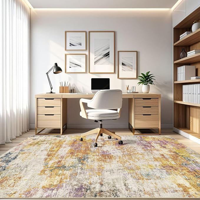10x14 Area Rugs Living Room: Washable Large Abstract Modern Soft Stain - Image 7