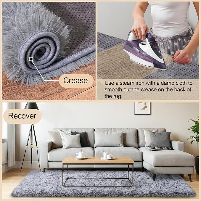 Mugorn 3x5 Rugs for Bedroom, Fluffy Area Rugs for Living Room, Soft Shag Kids - Image 4