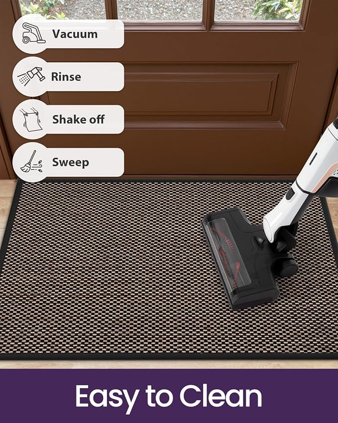 DEXI Ultra Thin Entryway Indoor Door Mat 32x48, Non Slip Rubber Backing Inside - Image 8