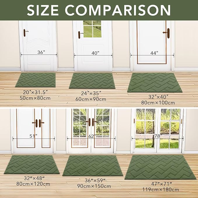 hicorfe Front Door Mat Outside Entrance, Stain and Fade Resistant, Non Slip - Image 5