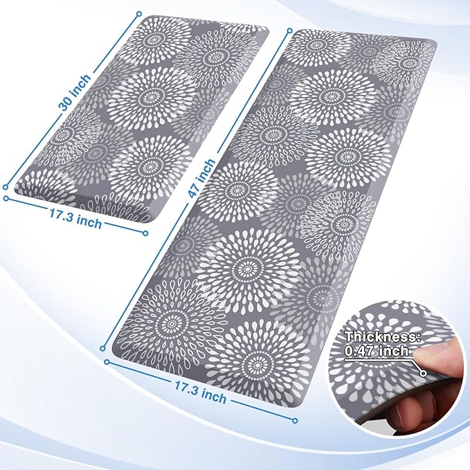 LuxStep Kitchen Mats for Floor, 0.47 inch Thicker Cushioned Rug Anti-Fatigue - Image 2
