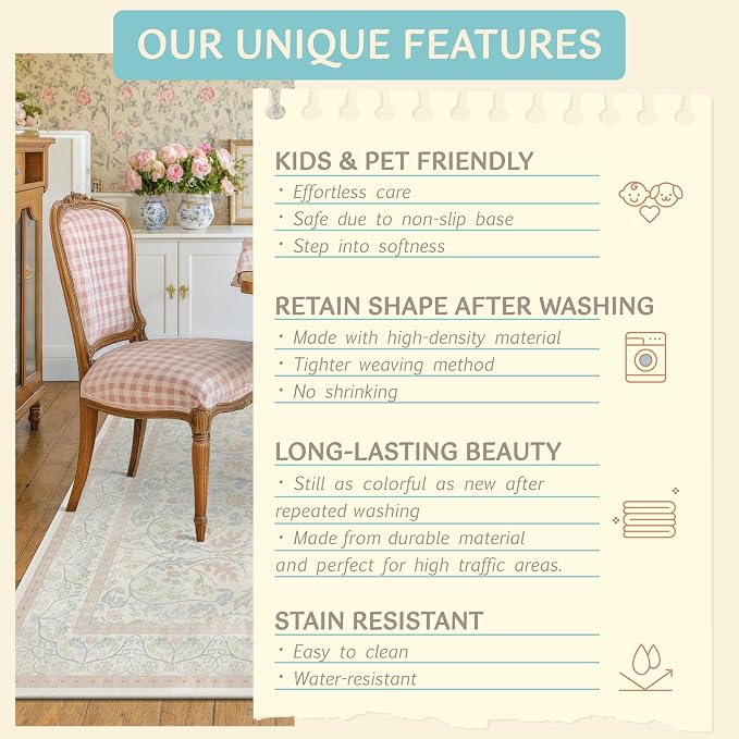 Soft Washable Runner Rug 2x6 Non Slip - Image 7
