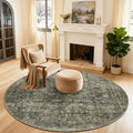 4x4 Round Bedroom Rug Washable: Living Room Rug Stain Resistant Non Slip Low by palohom