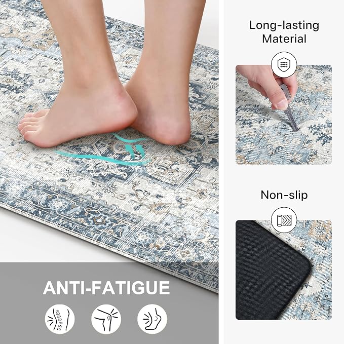 GENIMO Kitchen Mats for Floor 2PCs, Washable Anti Fatigue Mat for Cushioned - Image 4