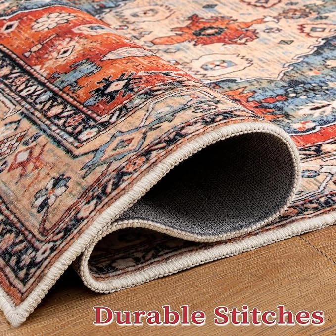 SERISSA Boho Area Rug for Entryway, 3x4 | Washable, Ultra Soft Print Distressed - Image 7