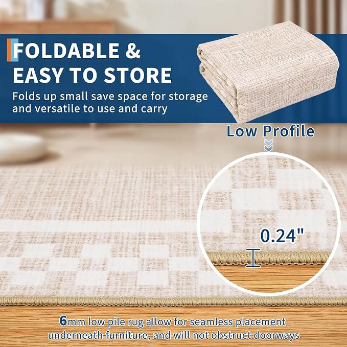 Washable Runner Rug 2x10 Modern Bordered Hallway Runner Rug Non Slip Kitchen - Image 4
