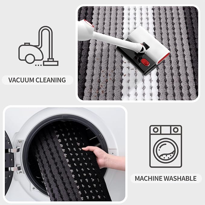 Kitinjoy Indoor Outdoor Door Mat, 32x20 Non-Slip Absorbent Dirt Trapper - Image 5