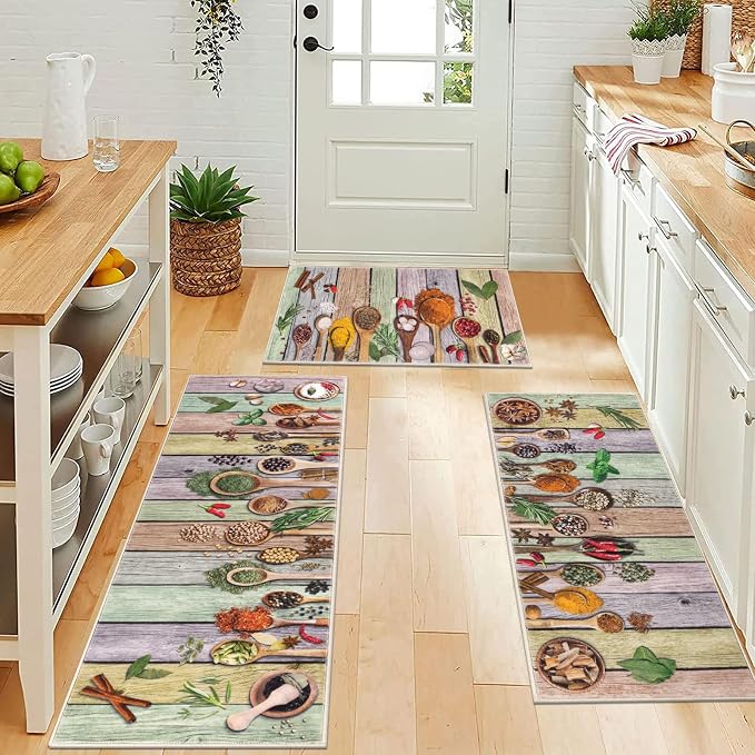Vaukki Boho Kitchen Rug Sets 3 Pieces, Washable Kitchen Mats - Image 6