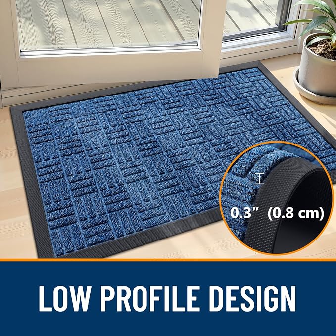 OLANLY Front Door Mat Outside Entrance 47x17, Heavy Duty Sturdy Natural Rubber - Image 4