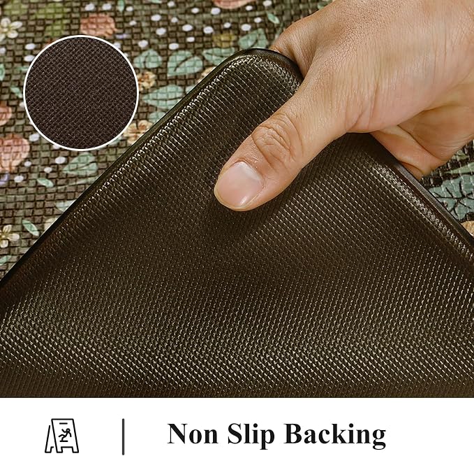 Collive Kitchen Floor Mat Cushioned Anti Fatigue, Boho Floral Desk Mats Non - Image 4