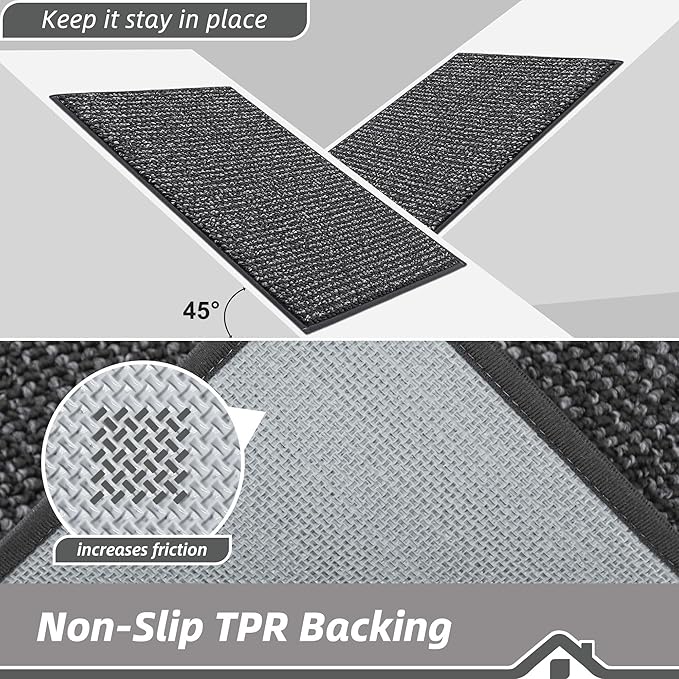 BEQHAUSE Dirt Trapper Door Mat 24" x 60", Non-Slip Washable Doormats Entrance - Image 6