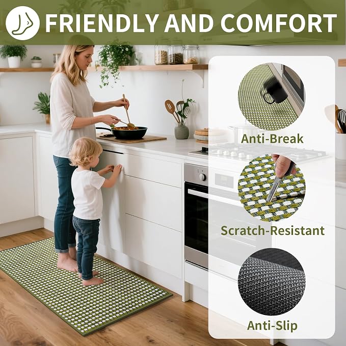 YDKGL Kitchen Rugs Non Slip Washable, Rubber Backing Soft Chenille Braided - Image 3