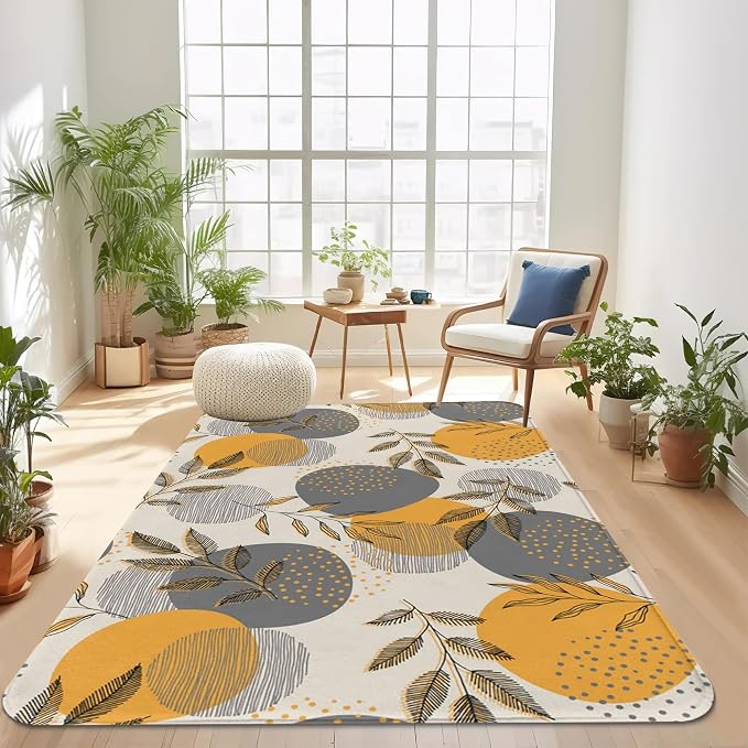 SPUNKER Bohemain Leaves Area Rug 5x7 Rugs - Image 7