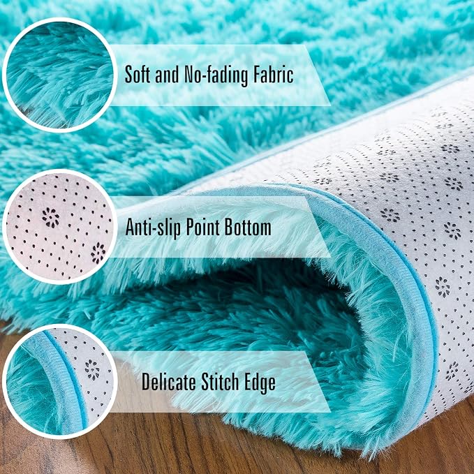 Andecor Soft Fluffy Bedroom Rugs, 5 x 8 Feet Indoor Shaggy Plush Area Rug - Image 7