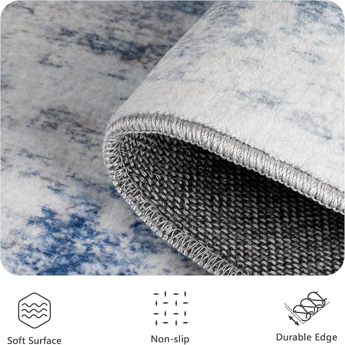 5x7 Area Rugs, Abstract Morden Soft Washable Rug, Non-Slip Low Pile Rugs - Image 6