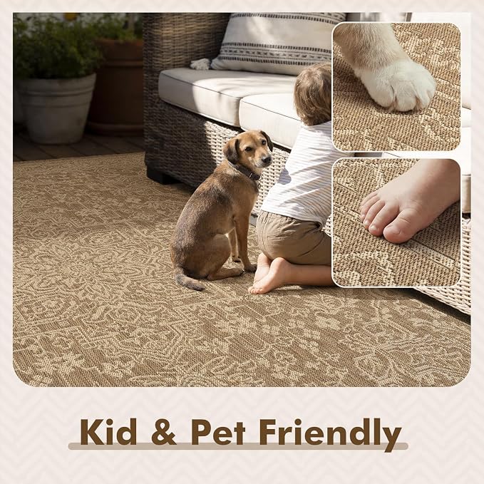 MontVoo-Outdoor Rug-Patio Rug 4x6 ft Polypropylene Indoor Outdoor Rugs Carpet - Image 5