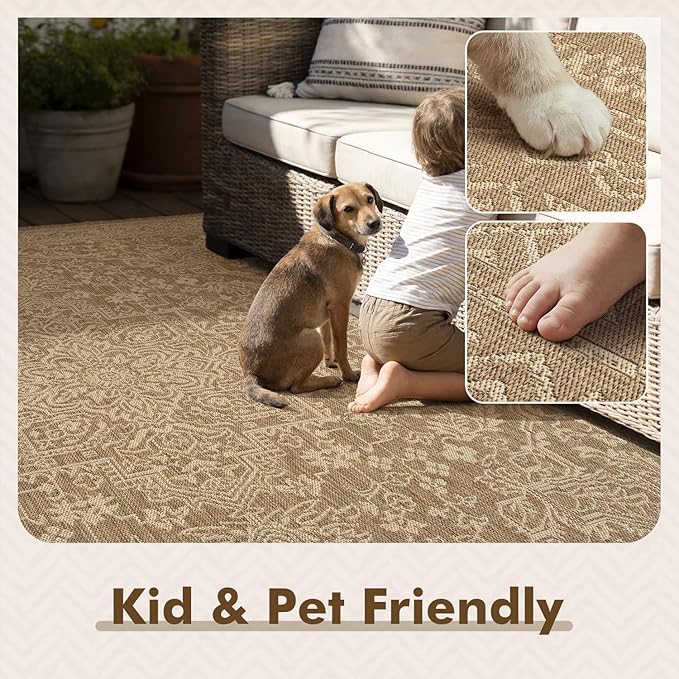 MontVoo-Outdoor Rug-Patio Rug 6x9 ft Polypropylene Indoor Outdoor Rugs Carpet - Image 5