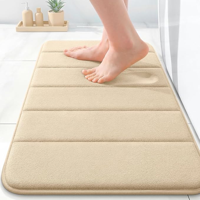 OLANLY Memory Foam Bath Mat 24x16, Super Soft Absorbent Bathroom Rugs, Quick Dry by OLANLY