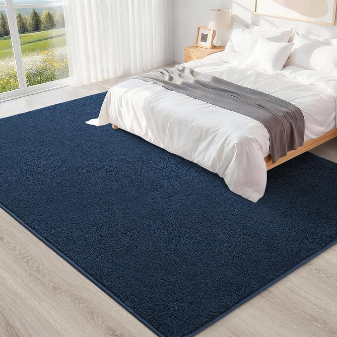 6x9 Feet Navy Blue Rug for Bedroom, Indoor Washable Memory Foam Rug for Living - Image 6