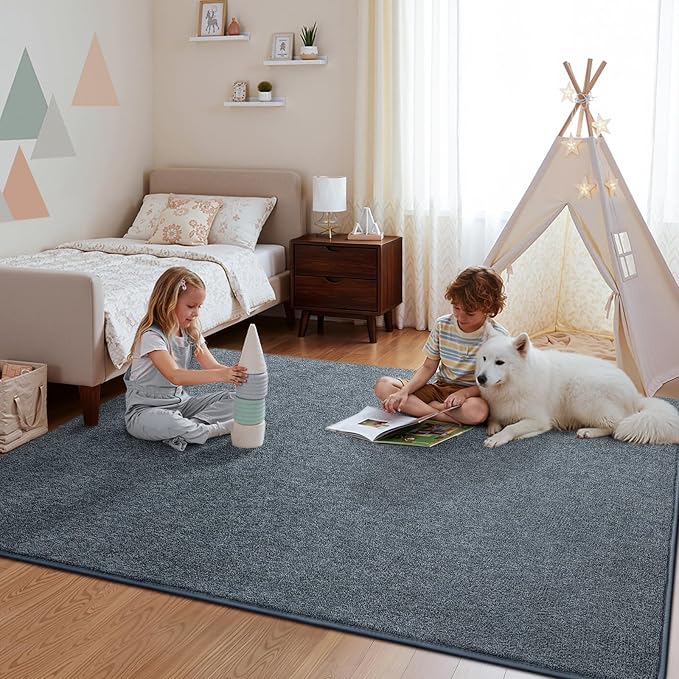 Pettop 6x9 Blue Grey Area Rugs for Living Room Bedroom, Thickened Memory-Foam - Image 6