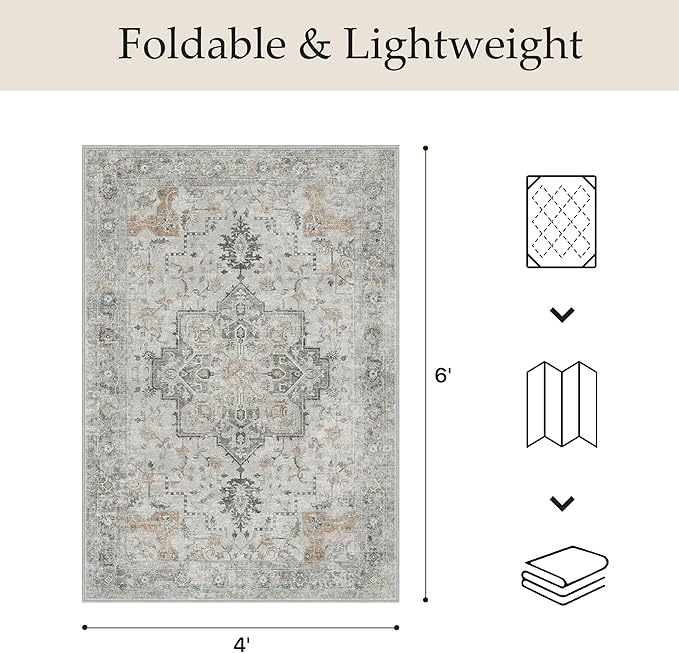 GENIMO Outdoor & Indoor Area Rug 4'x6', Waterproof, Non-Shedding, Easy Cleaning - Image 2