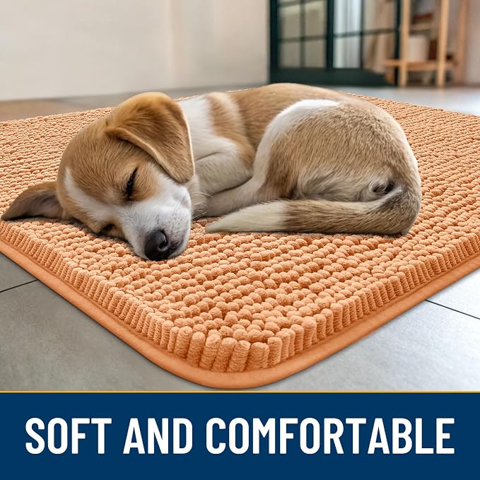Smiry Dog Door Mat for Muddy Paws 71x46, Absorbent Dirt Trapper, Non-Slip - Image 2