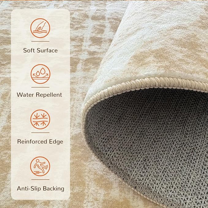 BESTSWEETIE Area Rug 5x7 Rug Machine Washable Non-Slip Low Pile Print Pattern - Image 2