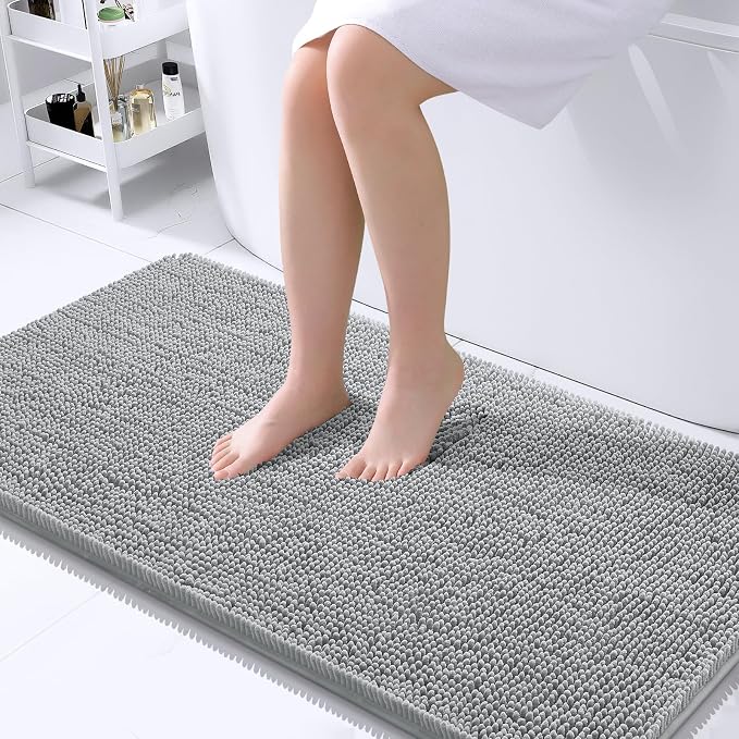 OLANLY Large Bathroom Rugs 45x27, Extra Soft Absorbent Chenille Bath Rugs by OLANLY
