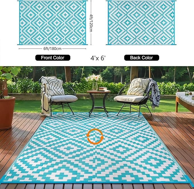 Outdoor Patio Plastic Straw Rug - Image 3