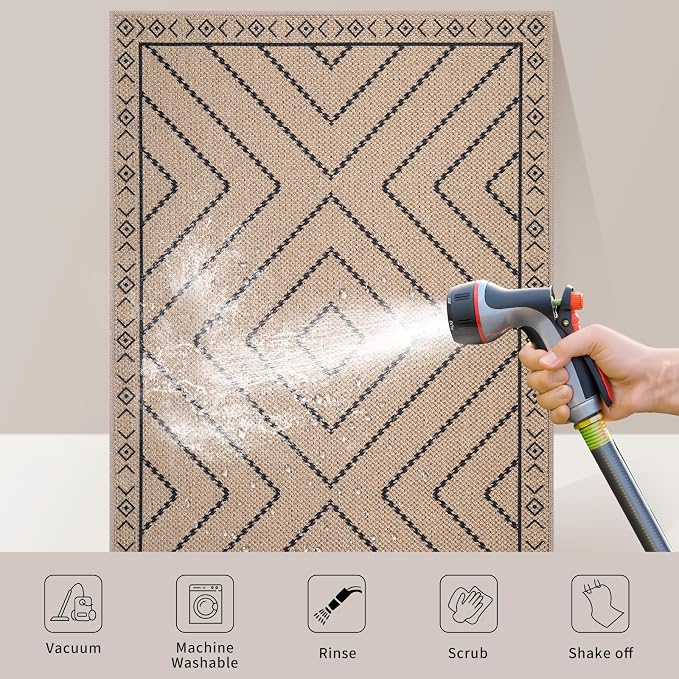 Tangsoo Modern Easy Jute Rug 5x7 Large Washable Area Rug - Image 6