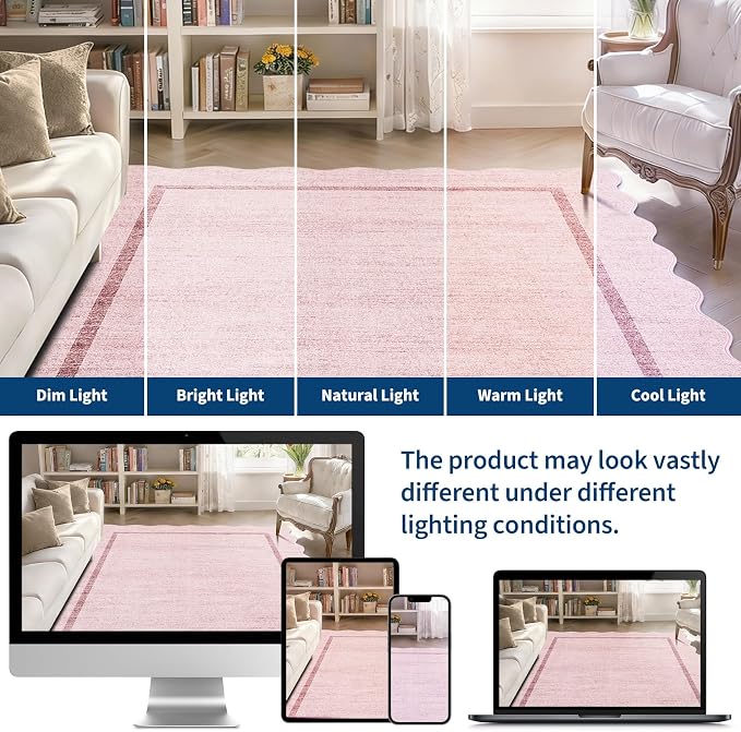 GarveeHome Scalloped Washable Rug 6x9 Area Rugs - Image 9