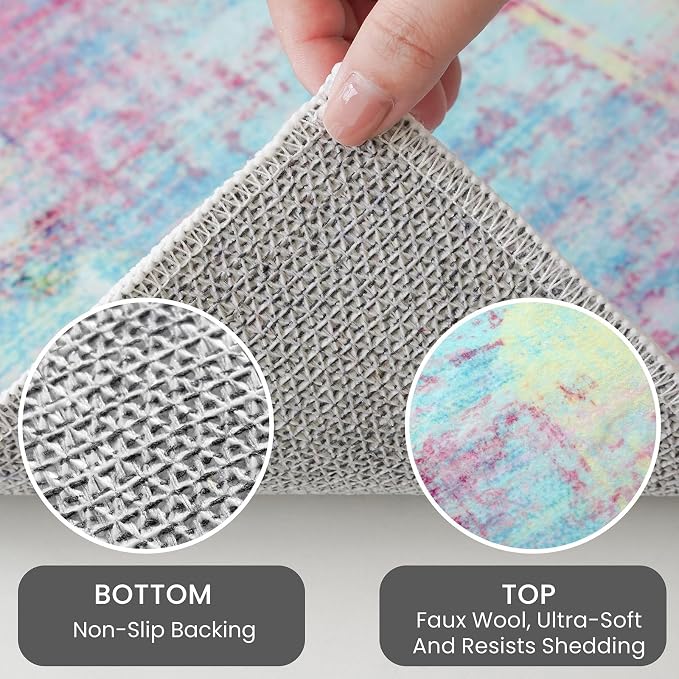 IOHOUZE Abstract Runner Rug 3x7 Ft Washable Runners - Image 4