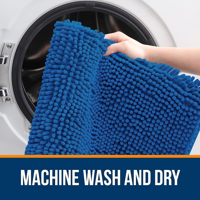OLANLY Bathroom Rugs 30x18, Extra Soft Absorbent Chenille Bath Rugs, Rubber - Image 5