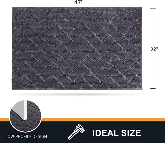 PURRUGS Dirt Trapping Door Mat 32" x 47", Non-Slip Machine Washable Entry Rug - Image 2